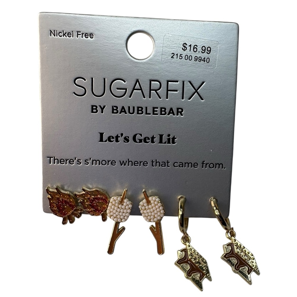 SUGARFIX by BaubleBar Gold and Red Earrings Set